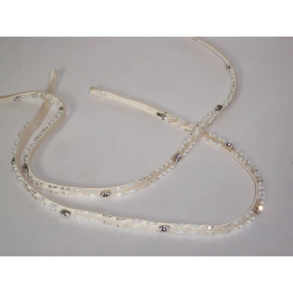 Satin Beaded Straps  spaghetti wedding bridal prom dress beaded shoulder straps